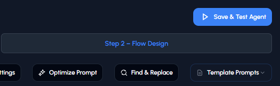 Save & Test Agent Button
